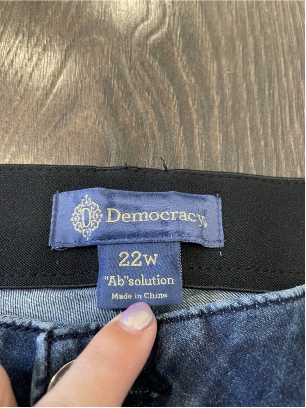 Democracy "Ab" solution Distressed Skinny Denim Blue Jeans, Women's Size 22 - Picture 3 of 7
